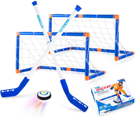 Boys Toys Hover Hockey Set- Hovering Hockey Toys with Foam Bumper for Indoor Games, Air Power Training Ball Playing Hockey Game