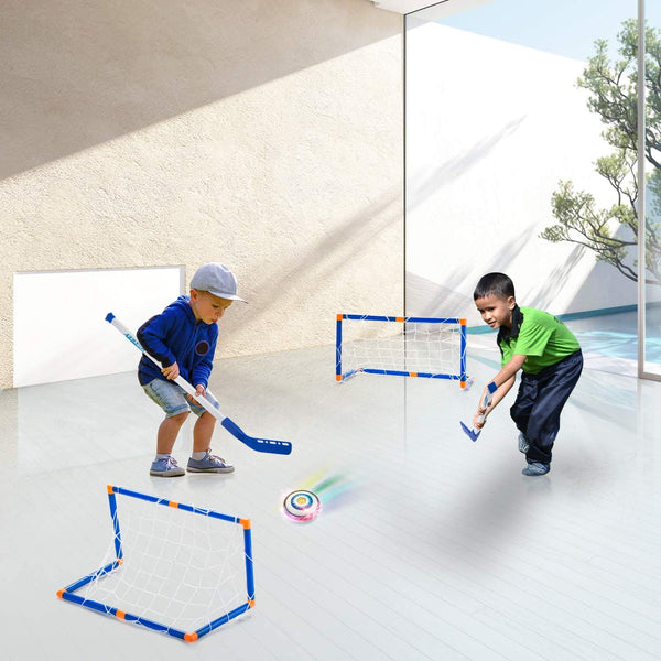 Boys Toys Hover Hockey Set- Hovering Hockey Toys with Foam Bumper for Indoor Games, Air Power Training Ball Playing Hockey Game
