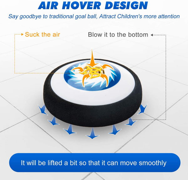 Boys Toys Hover Hockey Set- Hovering Hockey Toys with Foam Bumper for Indoor Games, Air Power Training Ball Playing Hockey Game