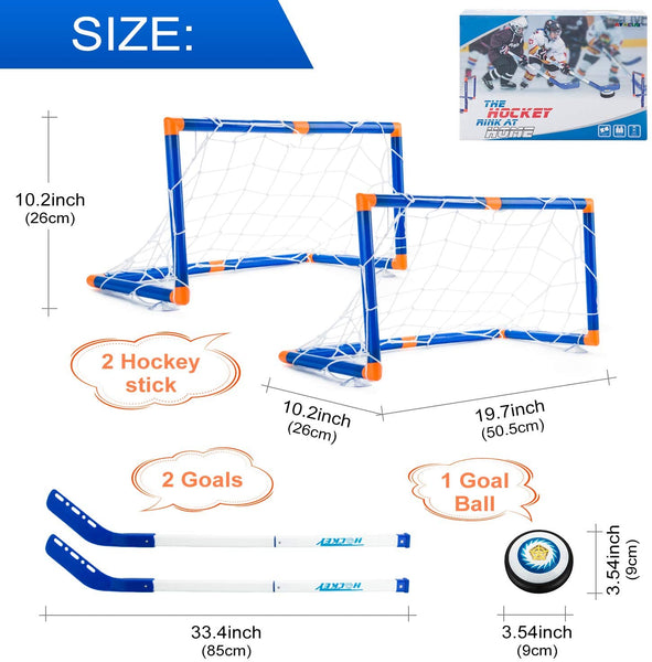 Boys Toys Hover Hockey Set- Hovering Hockey Toys with Foam Bumper for Indoor Games, Air Power Training Ball Playing Hockey Game